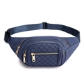 Dunkelblaue Gürteltasche aus Nylon mit Steppmuster-Tasche und goldenen Reißverschlüssen - 650 Dunkelblau