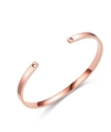Rose gold adjustable cuff bracelet with heart cutouts and polished finish - 6mm Heart Style / Rose Gold