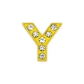 8mm gold rhinestone letter Y charm bead for DIY personalized bracelets and wristbands - 8mm Gold Rhinestone Letter-Y