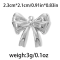 Polished silver bow-shaped stainless steel pendant 2.3x2.1cm for DIY jewelry making - Medium Polished Bowknot-TP0434 / Silver