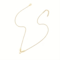 Minimalist 18K gold letter j necklace with small polished beads on a delicate chain - Letter I