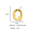 Golden stainless steel letter Q pendant charm for DIY jewelry making 12mm size - Letter Q