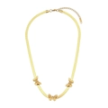 Collana di lusso in acciaio al titanio dorato con tre ciondoli a farfalla rifiniti - Collana con tre farfalle / Oro