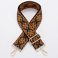 Adjustable bohemian style orange and green geometric canvas strap with gold lobster clasps - Style 200 - Gold Hardware