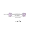 Lila Herz Nippelring Set mit silberner Edelstahlstange und lila Zirkonia Kugeln - Lila Paillettenball Barbell-Stil (24062001-3) / 1.6mmx14mm