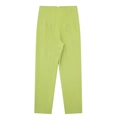 Back view of lime green high-waisted casual trousers with straight-leg tailored fit - XS / Lime Green