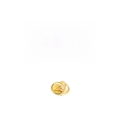 Red enamel lapel pin with gold trim featuring 'THE WORLD IS WORTH IT' text and backing - The World Is Worth It