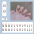 Macro detail of R772 coffin nails with pink to blue gradient and silver glitter accents - Starry Sky Gradient (R772)