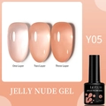 Gelee-Nude-Gel-Nagellack LC-Y05 zeigt den Transparenzeffekt von eins bis drei Schichten - Fleischrosa-Y05