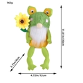 Plüsch-Frosch-Gnom mit grüner Strickmütze und Sonnenblume inklusive Maßangaben in cm - Männlicher Stil (Mit Bart und Sonnenblume)