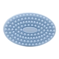 Blue silicone bath brush head with soft massage bristles and a dual-sided design - Flat Head Handheld Style / Light Blue