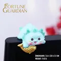 Blue mini dragon figurine holding gold fish, hanging decoration for computer screens - 3.6x3.8x3.1CM / Type A Blue Koi Dragon