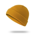 Ginger yellow knitted beanie for men in a minimalist streetwear hip hop style - Ginger Yellow