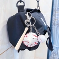 Three-piece baseball keychain set featuring a white glove, ball, and wooden bat charm - 2CM White Ball Long Bat White Glove with Red Strap