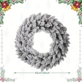 Detailed view of 45cm 18-inch flocked artificial Christmas wreath with snow effect - 45CM Wreath (300g)