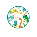 Set di stoviglie per feste con dinosauri verdi e piatti per compleanni di bambini - 16 Piatti Dinosauro da 7 Pollici
