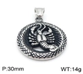 Détails du pendentif zodiaque de 30mm avec relief de homard en acier inoxydable argenté - Cancer (Sans Chaîne)