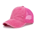 Berretto trucker rosa lavato con rete traspirante e dettagli strappati stile vintage - Taglia unica / Rosa Rosso