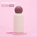 350ml stainless steel water bottle in ivory white with dusty rose spherical lid - Ivory White Body with Dusty Rose Ball Lid