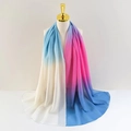 Macro detail of high-quality gradient chiffon fabric with a soft transition from cream to blue - 180*70cm / Style 4 (Pink Blue Ombre)