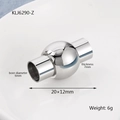 Silver stainless steel 6mm jewelry clasp connector KLJ6290-Z for DIY bracelets - Magnetic Cord Clasp 2 (KLJ6290-Z)