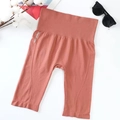 High waist seamless fitness shorts in coral pink with supportive compression waistband - One Size / Dusty Rose