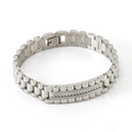 Bracciale a maglie classico in acciaio inossidabile argento da uomo con chiusura - Color Acciaio