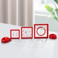 Red PE film suspension jewelry box set with round bases for rings and necklaces - 7*7*2cm / Red