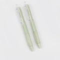 Set di penne gel a scatto verde salvia 0,5 mm con impugnatura in gomma morbida - 1 Pezzo / Verde
