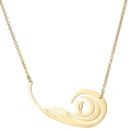 Collar dorado de acero inoxidable con colgante de ola de surfista y cadena fina - Dorado
