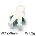 Silberner menschenförmiger 18K Edelstahl Anhänger für DIY Schmuck 12x9mm Größe - Stahlfarbe (KLJ5565-Z)