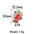 Christmas bell charm with red and green oil drip and sparkling zircon inlay - 21#(Red) Bell