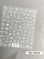 Cute white cartoon nail stickers featuring pets and bows, model number 089-02 style - Aha-8902 White Cat