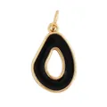 Irregular hollow oval pendant with gold copper frame and black enamel finish for DIY jewelry - L268053-Black Black Oval Hollow