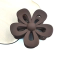 Matte brown flower hair claw clip in a minimalist 5-petal resin design for women - 7cm Hollow Flower Claw / Coffee