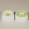 Cuenco de agua flotante para mascotas en color crema y verde con filtro de pata - Verde hierba