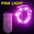 Pink LED copper wire string lights with battery box for Christmas gift decoration - Pink