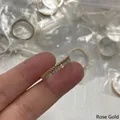 Classic 18K rose gold and silver beaded stacking rings for couples and daily wear - Rose Gold Narrow Version