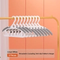 Set di 5 grucce per bambini antiscivolo regolabili bianco crema con bracci estensibili - 5 Pezzi / Bianco Crema/Grigio