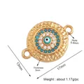 Golden Evil Eye charm with blue enamel inlay and textured finish for DIY jewelry - Gold L371816-Gold