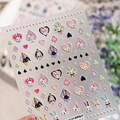 Autocollant nail art 3D TS-4134 avec lapins de cartes à jouer et motifs de poker en relief - TS-4134 Lapin de Poker - Relief