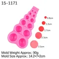 Pink silicone mold with 10 multi-size hemisphere cavities for chocolate and fondant - Pink
