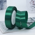 Deep green 2cm satin ribbon roll in premium polyester for elegant gift wrapping - Light Dark Green
