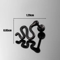 Snake shape stainless steel stud earring in black finish with size 1.29cm by 0.85cm - Black Snake Style(S297)
