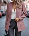 Detailed close-up of pink herringbone fabric texture on a woman casual blazer jacket - S / Dark Red