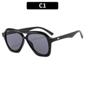 Classic double-bridge aviator sunglasses in black thick frame with dark grey lenses - Black Frame Grey Lens