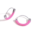 Pink enamel 18K gold plated hoop earrings with sleek metallic finish for women - Steel-Pink