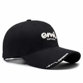 Black brushed cotton baseball cap featuring white 3D embroidery emi SUPERIOR text - Black