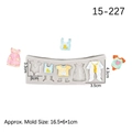 Grey silicone fondant mold featuring baby clothes and socks shapes for DIY cake decorating - Gray