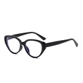 Occhiali cat-eye neri classici con lenti anti luce blu in perfetto stile retrò - Nero